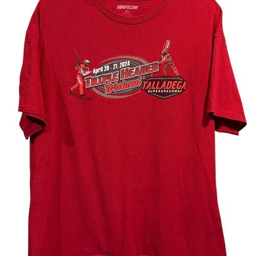 Nascar 2024 Talladega Triple Header Weekend Mens Xl Red Graphic Tee